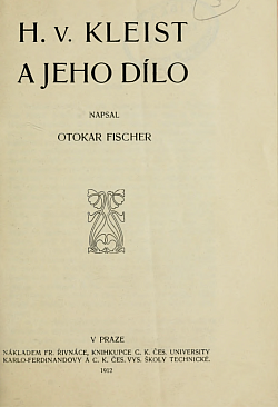 H. v. Kleist a jeho dílo