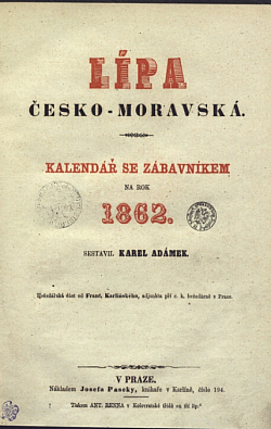 Lípa česko - moravská 1862