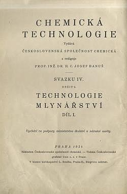 Technologie mlynářství. Díl I